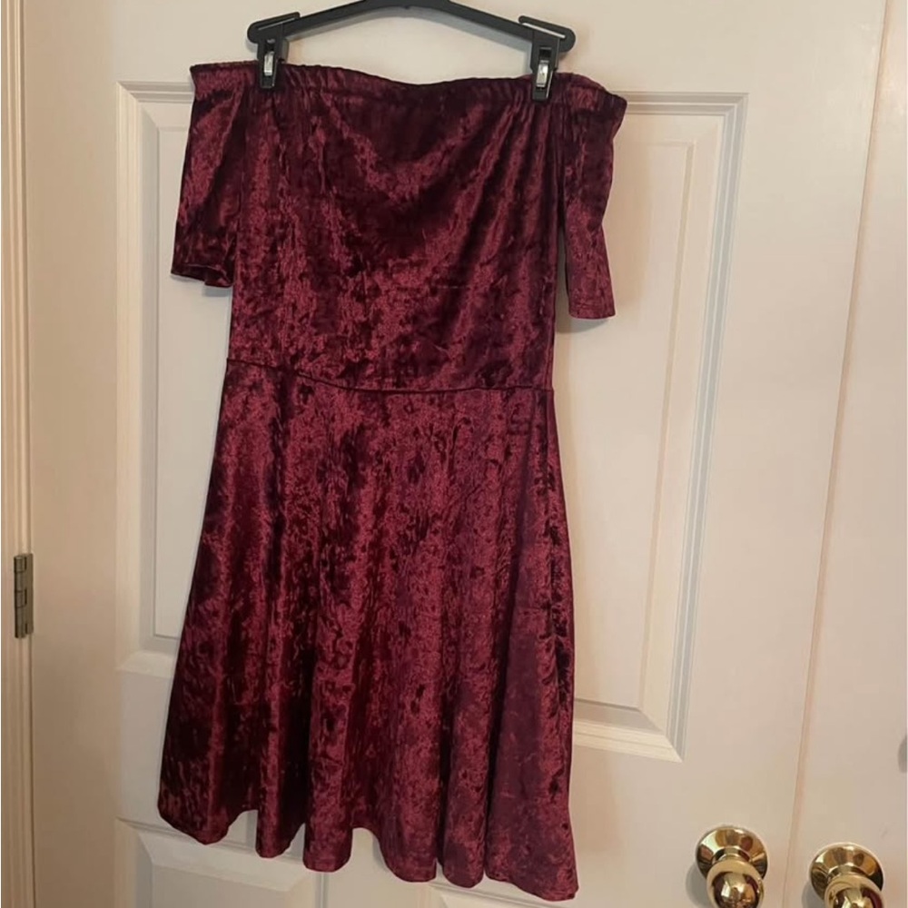 red velvet dress